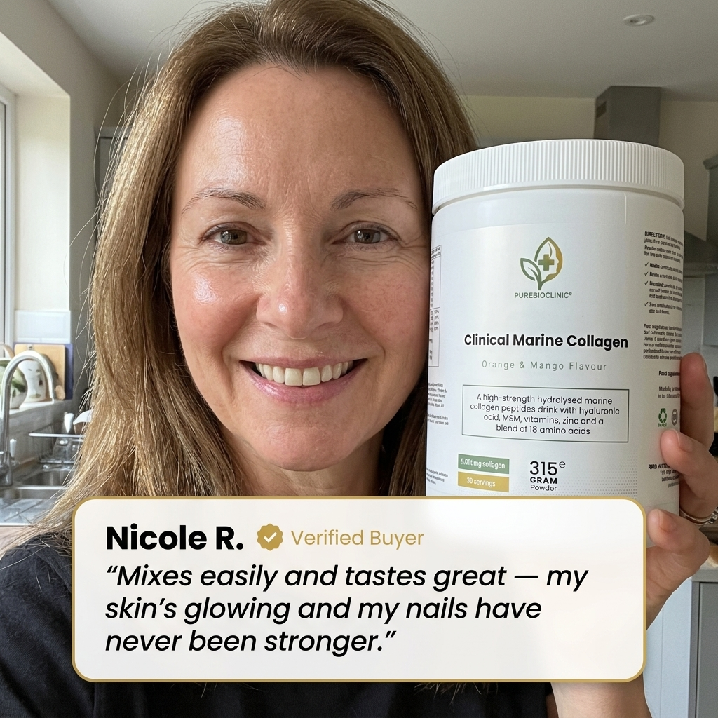 Marine Collagen supplement ingredients and formula close-up