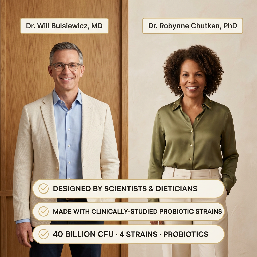 Probiotic 40 Billion supplement benefits infographic