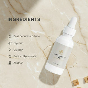 Snail Mucin serum on skin application close-up