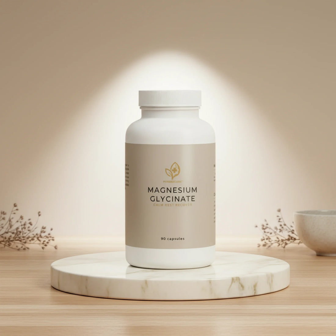 PureBioClinic Magnesium Glycinate supplement bottle hero